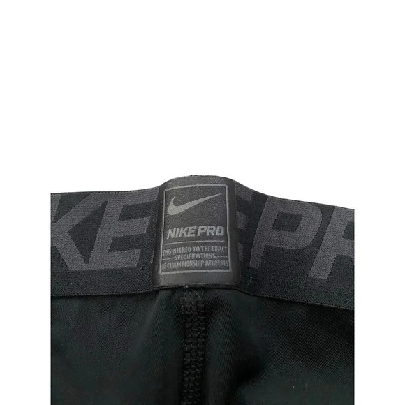 Nike Pro Dri Fit Black Elastic Waist Capri Activewear Leggings Size Large - Picture 8 of 8
